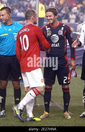 Wayne Rooney e David Beckham prima della partita di MLS All Star Soccer, MLS All Stars vs Manchester United alla Red Bull Arena di Harrison, NJ, USA il 27 luglio 2011. Foto di Charles Guerin/ABACAPRESS.COM Foto Stock