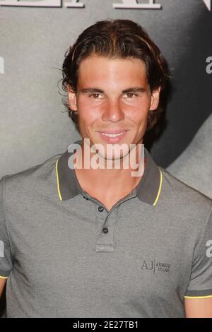 Rafael Nadal rivela la sua nuova campagna pubblicitaria per Armani Jeans in Macy's Herald Square a New York City, NY, USA il 25 agosto 2011. Foto di Elizabeth Pantaleo/ABACAPRESS.COM Foto Stock