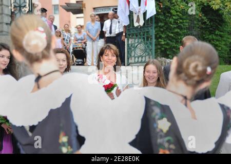 La principessa Caroline di Hannover e sua figlia la Principessa Alexandra di Hannover posano quando arrivano per partecipare al picnic di Monaco al Parco della Principessa Antoinette. Monaco il 10 settembre 2011. Foto Thierry Orban/ABACAPRESS.COM Foto Stock