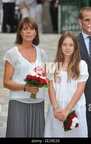 La principessa Caroline di Hannover e sua figlia la Principessa Alexandra di Hannover posano quando arrivano per partecipare al picnic di Monaco al Parco della Principessa Antoinette. Monaco il 10 settembre 2011. Foto Thierry Orban/ABACAPRESS.COM Foto Stock