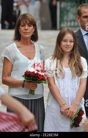 La principessa Caroline di Hannover e sua figlia la Principessa Alexandra di Hannover posano quando arrivano per partecipare al picnic di Monaco al Parco della Principessa Antoinette. Monaco il 10 settembre 2011. Foto Thierry Orban/ABACAPRESS.COM Foto Stock