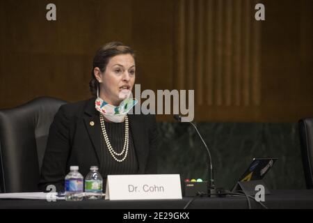 Dr. Lindsay P. Cohn Professore associato, U.S. Naval War College appare prima di una commissione del Senato per l'audizione dei servizi Armed per esaminare il controllo civile delle forze armate, nel palazzo degli uffici del Senato Dirksen a Washington, DC, USA, Martedì, 12 gennaio 2021. Foto di Rod Lamkey/CNP/ABACAPRESS.COM Foto Stock