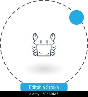 icona del vettore di granchio icone del contorno del tratto modificabili per il web e. cellulare Illustrazione Vettoriale
