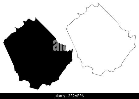 Appomattox County, Commonwealth of Virginia (contea degli Stati Uniti, Stati Uniti d'America, Stati Uniti, Stati Uniti, Stati Uniti), illustrazione vettoriale della mappa, schizzo di scrimolo Appomattox Illustrazione Vettoriale