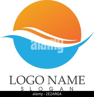 Acqua icona onda illustrazione vettoriale logo design Illustrazione Vettoriale