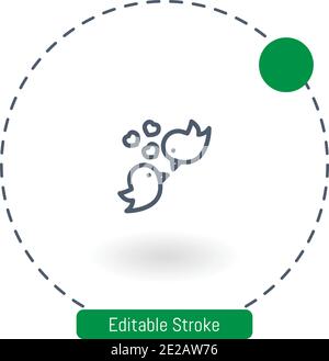 icona vettore love birds icona del tratto modificabile icone del contorno per il web e mobile Illustrazione Vettoriale