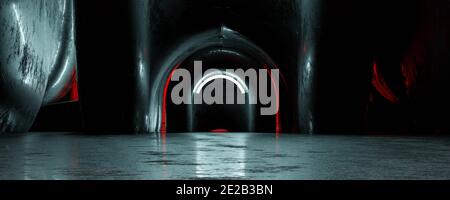 dark fantasy futuristico edificio con superficie in cemento 3d rappresentazione illustrazione Foto Stock