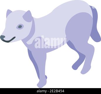 Icona lupo bianco. Isometrica dell'icona vettoriale del lupo bianco per il web design isolato su sfondo bianco Illustrazione Vettoriale