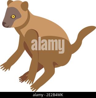 Icona del lemure furry. Isometrica di lemure furry icona vettoriale per il web design isolato su sfondo bianco Illustrazione Vettoriale