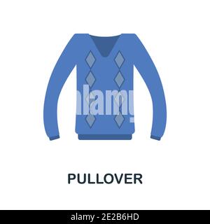 Icona piano del pullover. Colore elemento semplice dalla collezione di abiti. Icona Creative pullover per web design, modelli, infografiche e altro ancora Illustrazione Vettoriale