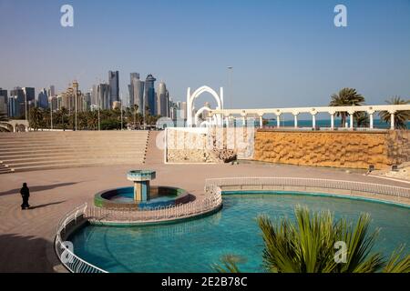 Il Qatar Doha, monumento in El Bidda Park Foto Stock