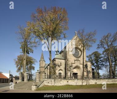 Chiesa di San Nicola in Zarnow village. Lodz voivodato. Polonia Foto Stock