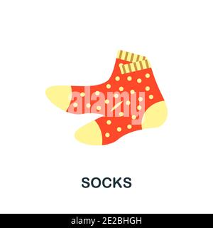 Icona di calze piatte. Colore elemento semplice dalla collezione di abiti. Creative Socks icona per web design, modelli, infografiche e altro ancora Illustrazione Vettoriale