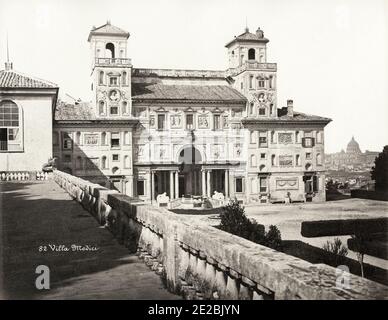 Fotografia d'annata del XIX secolo: Villa Medici, Roma, Italia. Foto Stock