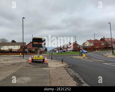 Whitley Bay in blocco Gennaio 2021 Foto Stock