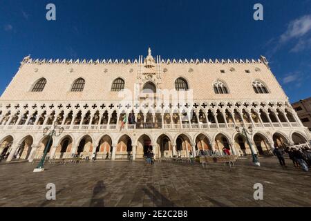 All'interno del Palazzo Ducale, panorama della Sala del Consiglio superiore, Venezia, Palazzo Ducale`s Foto Stock