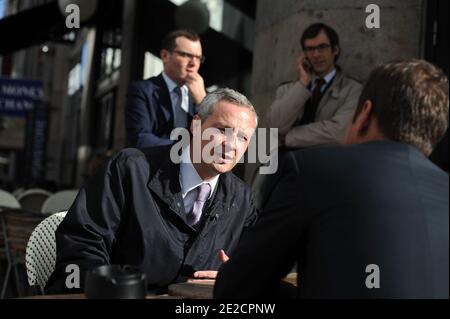 Esclusivo - il ministro francese dell'Agricoltura Bruno le Maire è stato ritratto a Copenaghen durante un viaggio in Danimarca il 12 ottobre 2011. Foto di Nicolas Gouhier/ABACAPRESS.COM Foto Stock