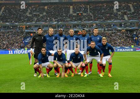 La squadra della Francia durante una partita di calcio internazionale amichevole, Francia contro Stati Uniti allo Stade de France a Saint-Denis vicino a Parigi, Francia il 11 novembre 2011. La Francia ha vinto 1-0. Foto di Thierry Plessis/ABACAPRESS.COM Foto Stock