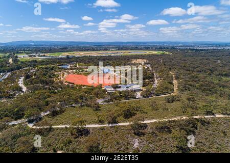 Veduta aerea dei Giardini Botanici reali di Cranbourne, Victoria, Australia Foto Stock