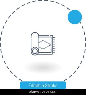 icona vettoriale tappeto icone del contorno del tratto modificabili per il web e. cellulare Illustrazione Vettoriale