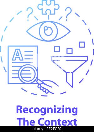 Riconoscere l'icona del concetto di contesto Illustrazione Vettoriale