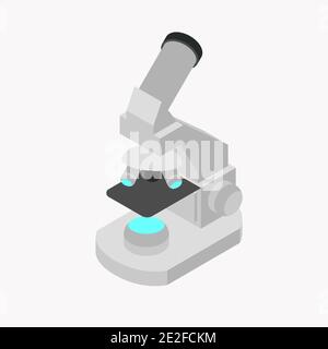 Illustrazione vettoriale isometrica del microscopio per il nastro Illustrazione Vettoriale