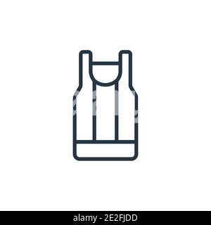 Icona vettoriale del profilo della maglia da basket. Icona maglia da basket nera sottile, vettore piatto semplice elemento illustrazione da vestiti modificabili concetto i Illustrazione Vettoriale