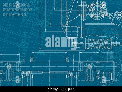 Sistemi di progettazione assistita da computer. Illustrazione tecnica. Stile aziendale Illustrazione Vettoriale