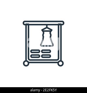 Icona vettore contorno rack. Icona rack nero sottile, vettore piatto semplice elemento illustrazione dal concetto di pulizia modificabile isolato su sfondo bianco Illustrazione Vettoriale