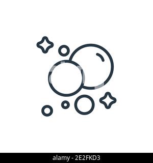 Icona vettore contorno bolle. Icona delle bolle nere a linea sottile, vettore piatto semplice illustrazione dell'elemento dal concetto di pulizia modificabile isolato su bianco ba Illustrazione Vettoriale