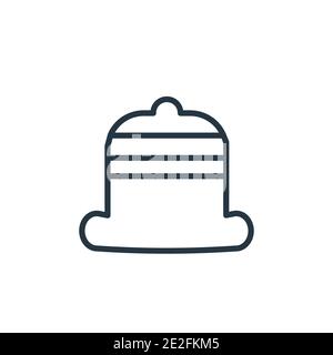 Icona vettore contorno Bowler. Icona bowler nero sottile, vettore piatto semplice elemento illustrazione da vestiti editabili concetto isolato su sfondo bianco Illustrazione Vettoriale