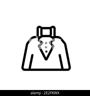 Icona del vettore di contorno del tuta. Sottile linea nera suit icona, vettore piatto semplice elemento illustrazione da editabile weddingandlove concetto isolato su bianco ba Illustrazione Vettoriale