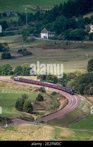 Il servizio di treno a vapore si avvicina a Stow ai confini scozzesi oggi , poiché la nuova ferrovia delle frontiere beneficia dei servizi turistici di treno a vapore che RU Foto Stock