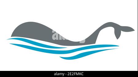 Balena. Logo Concept Fish Illustrazione Vettoriale