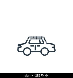 Icona vettore contorno auto. Icona di rivestimento auto nera sottile, vettore piatto semplice elemento illustrazione da editabili concetto di parti auto isolato su bianco Illustrazione Vettoriale