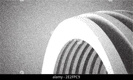 Architettura vettoriale dotwork sfondo gradiente. Schema di disturbo astratto. illustrazione vettoriale 3d. EPS 10. Illustrazione Vettoriale