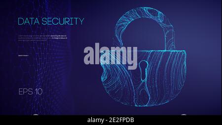 Blocco binario sicurezza dati. Codice di crittografia concetto di firewall per computer. L'allarme blocca i dati del server. L'IT asiatico supporta l'illustrazione vettoriale. Illustrazione Vettoriale