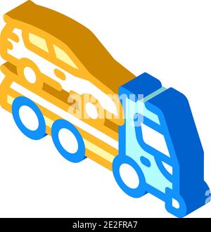 illustrazione vettoriale dell'icona isometrica del trasporto del carrello elettrico Illustrazione Vettoriale
