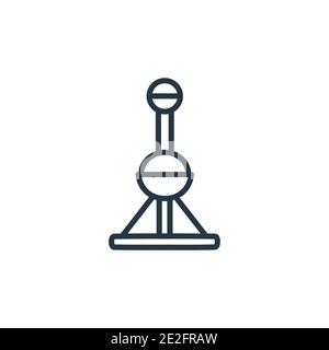 Icona vettoriale del profilo della torre della perla orientale. Icona della torre con perla orientale nera a linea sottile, vettore piatto semplice illustrazione di elementi da conce asiatica modificabile Illustrazione Vettoriale