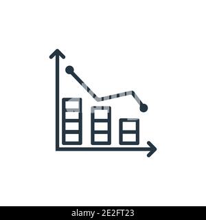 Icona del vettore di contorno della visualizzazione analitica. Icona di visualizzazione analitica nera a linea sottile, vettore piatto illustrazione di elementi semplici da analiti modificabili Illustrazione Vettoriale
