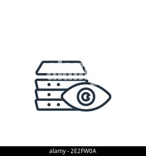 Icona vettoriale di visualizzazione. Icona di visualizzazione nera a linea sottile, vettore piatto semplice elemento di illustrazione dal concetto modificabile di big data isolato Illustrazione Vettoriale