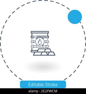 icona vettore oro icone del contorno del tratto modificabili per il web e. cellulare Illustrazione Vettoriale