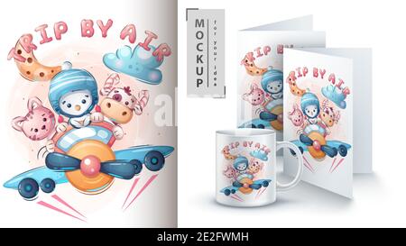 Viaggio in poster di viaggio e merchandising Illustrazione Vettoriale