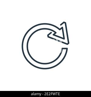 Aggiorna icona vettoriale contorno. Icona di aggiornamento nero a linea sottile, vettore piatto semplice illustrazione di elementi da frecce modificabili concetto isolato sul retro bianco Illustrazione Vettoriale