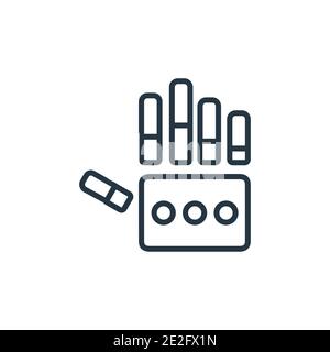 Icona vettore contorno braccio bionico. Icona del braccio bionico nero a linea sottile, vettore piatto illustrazione di un elemento semplice da intelletto artificiale modificabile e fut Illustrazione Vettoriale