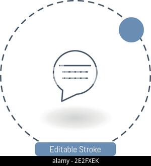 commento bollatura circolare con linee di testo icona vettore tratto modificabile icone di contorno per il web e i dispositivi mobili Illustrazione Vettoriale