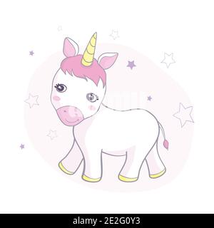 Illustrazione vettoriale di unicorni carini. Illustrazione Vettoriale