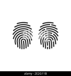 biometrico, nero, crimine, dito, impronta digitale, glifo, mano, umano, icona, id, identificazione, identità, persone, pittogramma, pittogramma, stampa, privacy, s Illustrazione Vettoriale