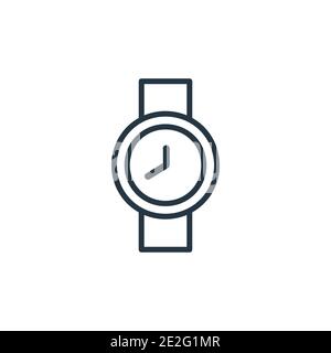 Icona vettoriale profilo orologio da polso. Icona dell'orologio da polso nero sottile, immagine vettoriale semplice di elementi dal concetto di intelligenza artificiale modificabile Illustrazione Vettoriale