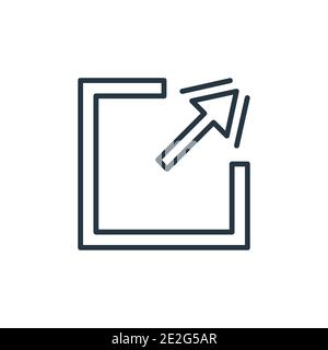 Uscire dall'icona vettoriale in alto a destra. Sottile linea nera uscita in alto a destra icona, vettore piatto semplice elemento illustrazione da frecce modificabili concetto isolato Illustrazione Vettoriale